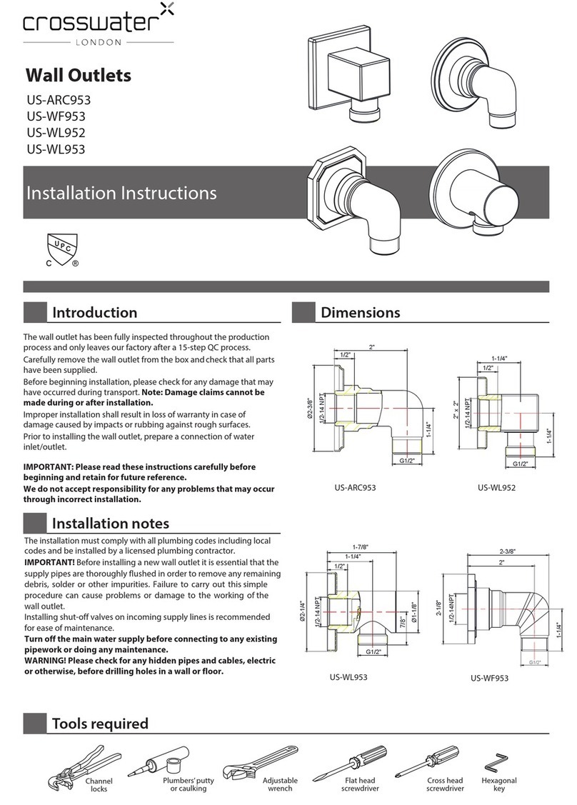 Crosswater US-ARC953 installation instructions