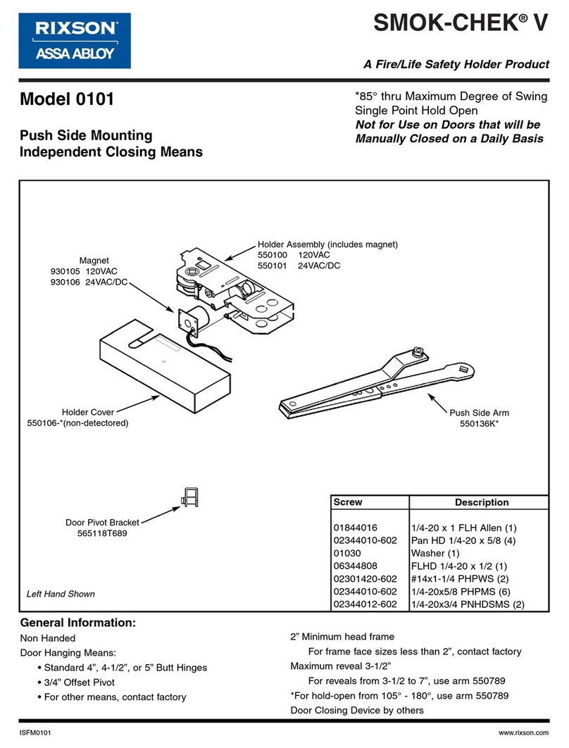 Assa Abloy RIXSON SMOK-CHEK V 0101 User manual