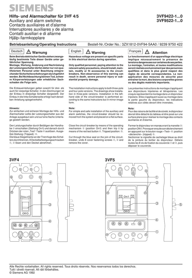 Siemens 3VF9422-1 Series User manual