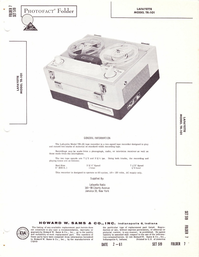 Lafayette TR-101 User manual