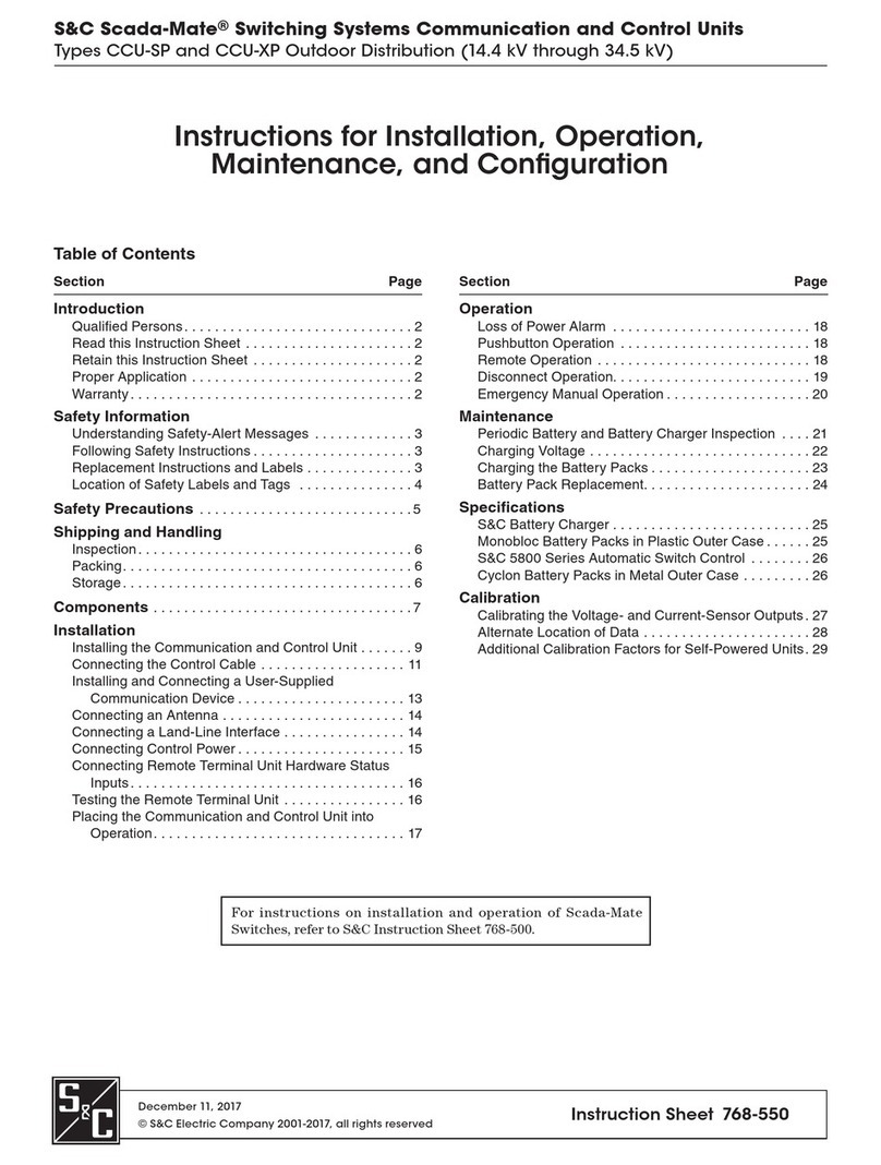 S&C Scada-Mate CCU-SP Instructions for installation, operation care and maintenance
