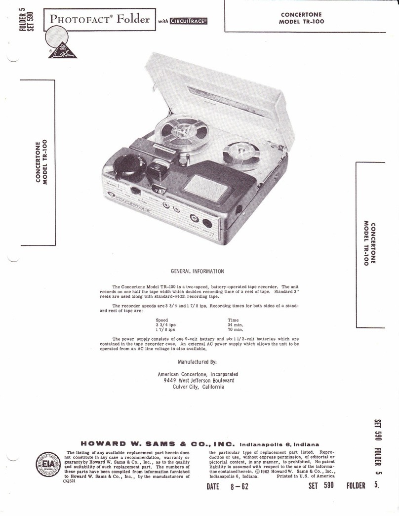 Concertone TR-100 User manual