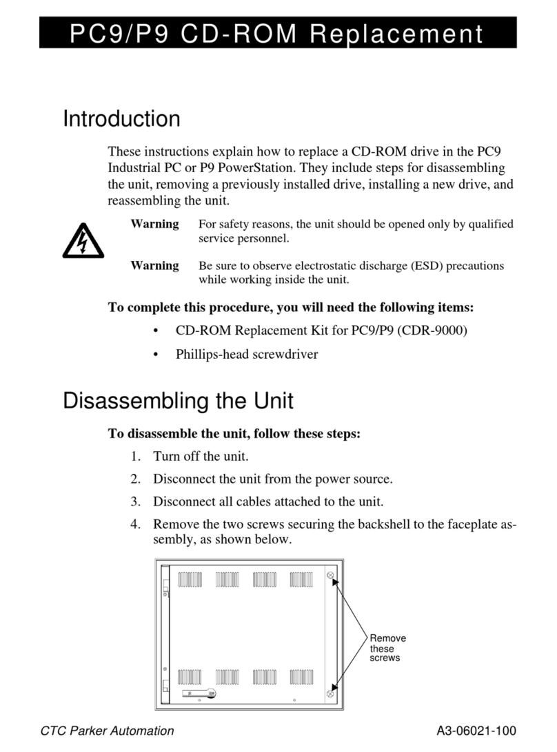 CTC Parker Automation PC9 Use and care manual