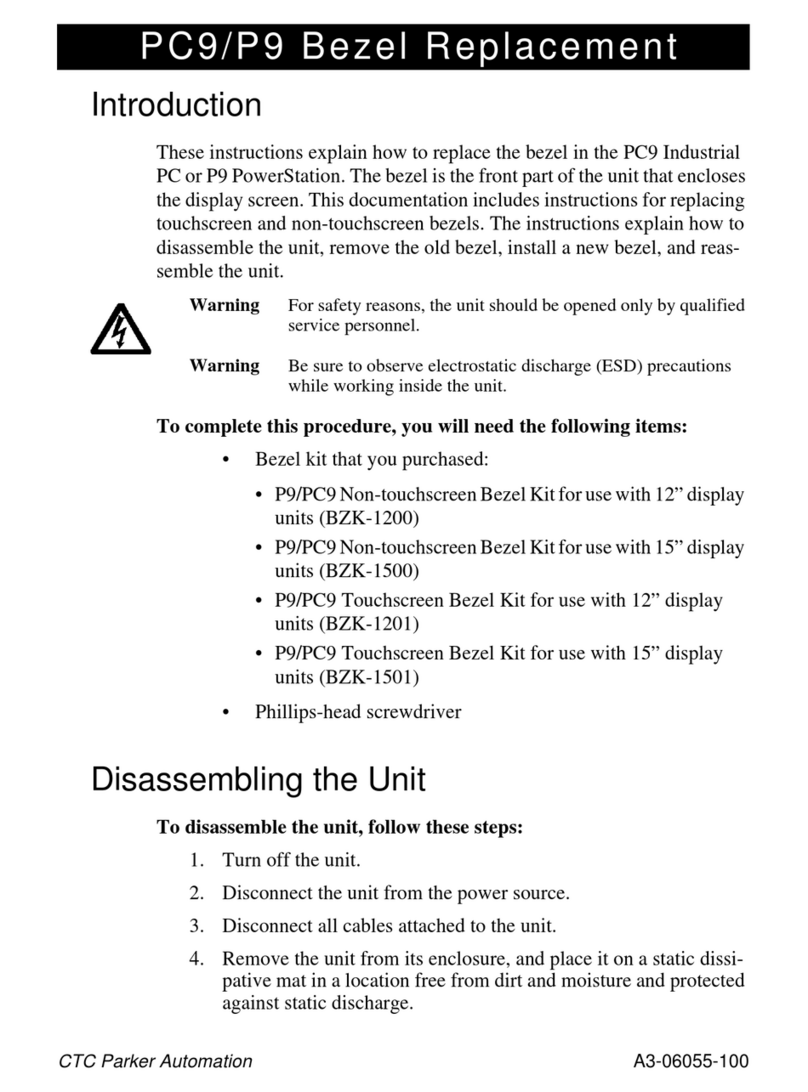 CTC Parker Automation PC9 Use and care manual