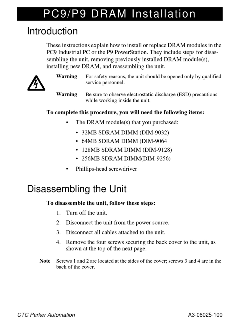 CTC Parker Automation PC9 Installation