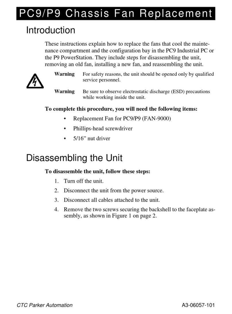 CTC Parker Automation PC9 Use and care manual