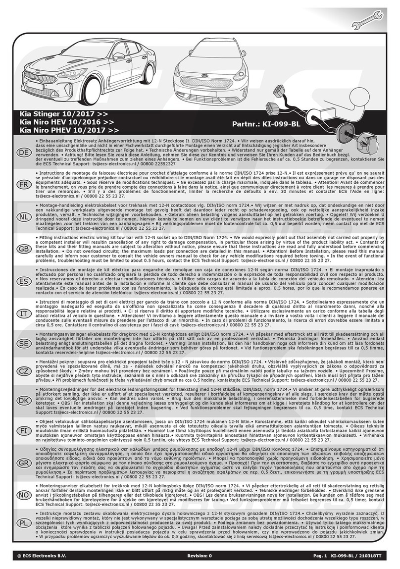 ECS Electronics KI-099-BL Fitting instructions