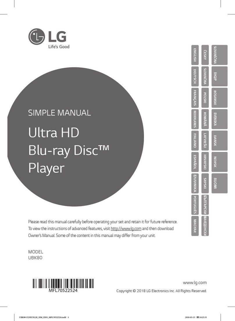 LG UBK80 Specification sheet