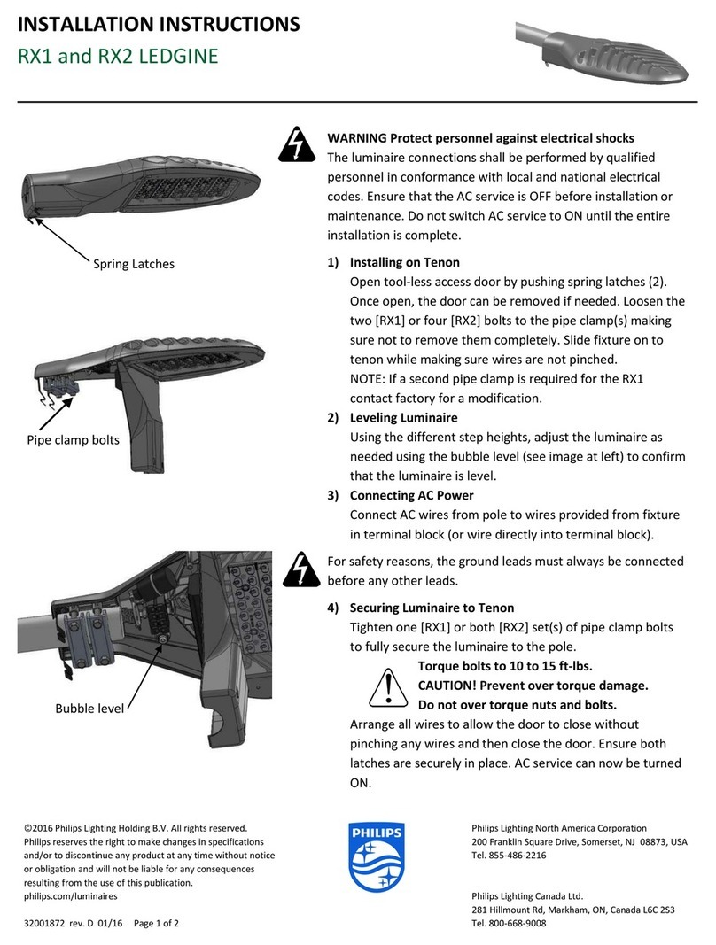 Philips RX1 LEDGINE installation instructions Philips RX1 LEDGINE installation instructions