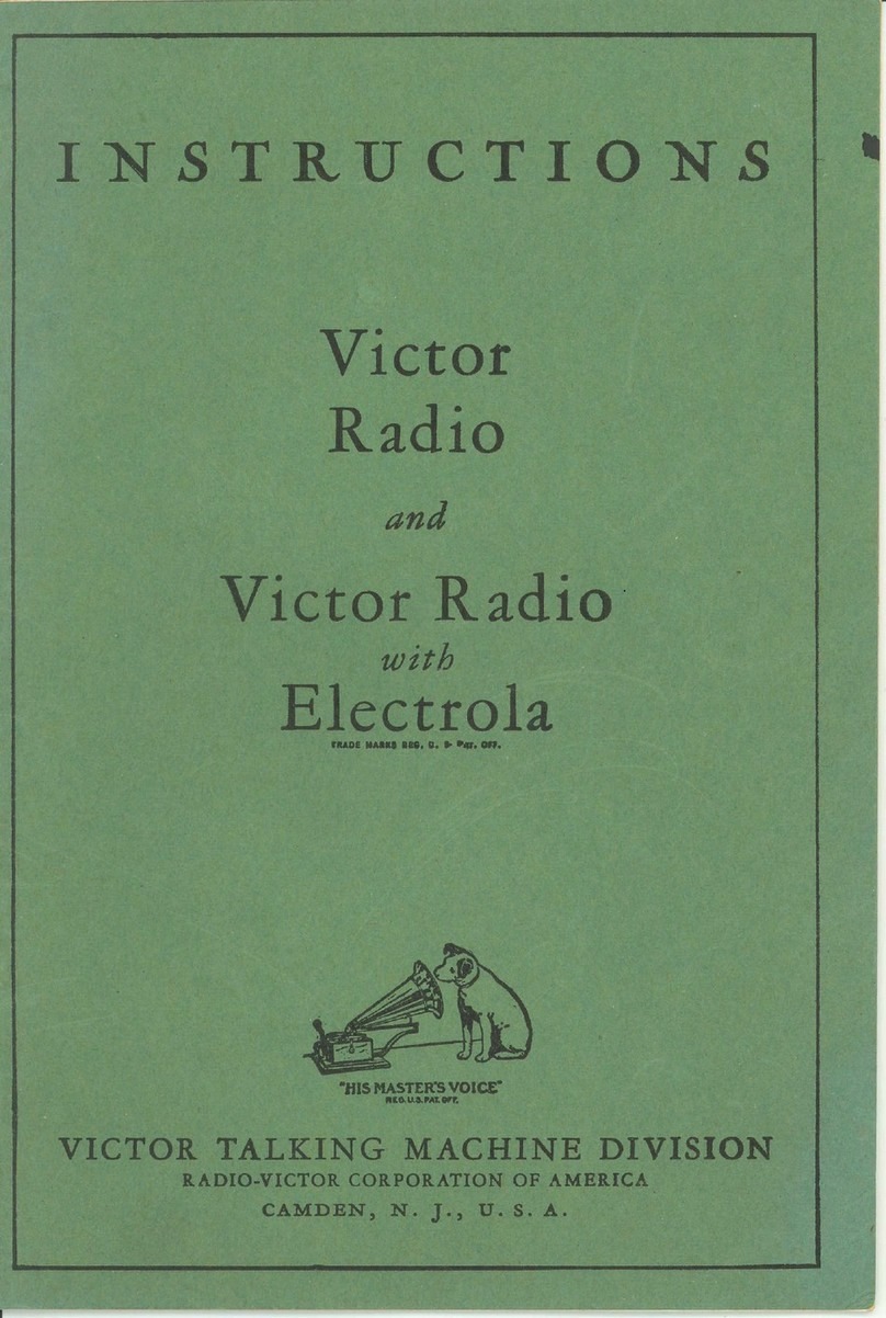 VICTOR TALKING MACHINE Victor Radio instructions