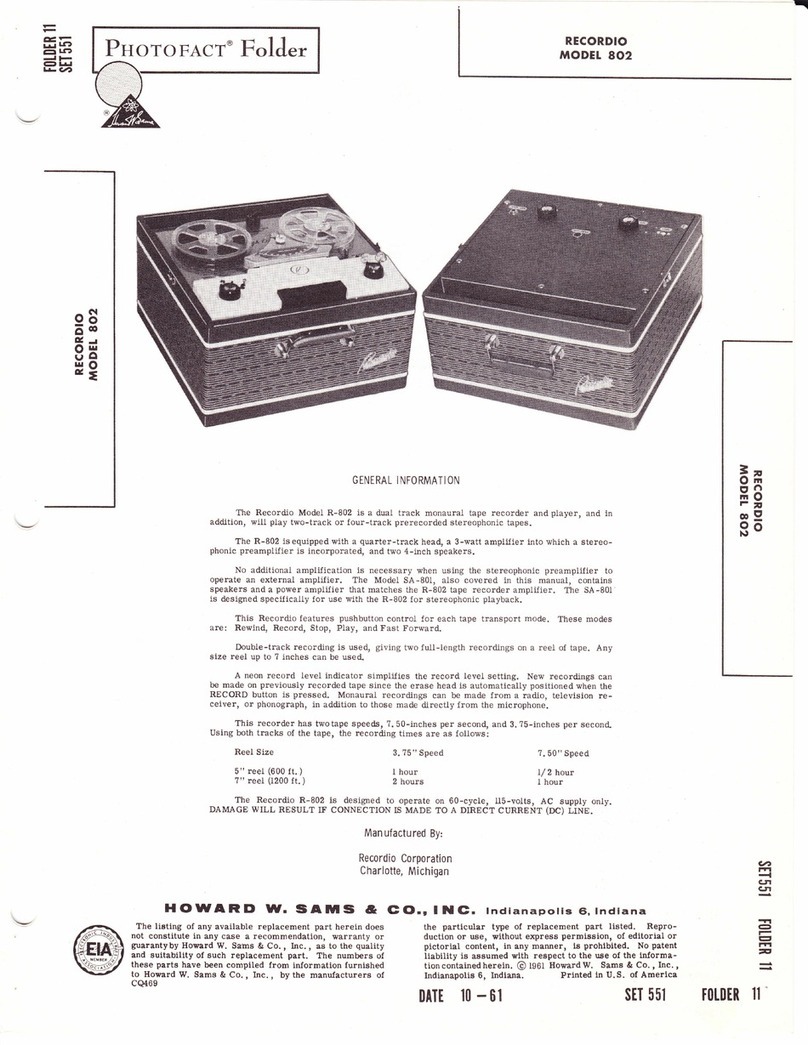 Recordio 802 User manual