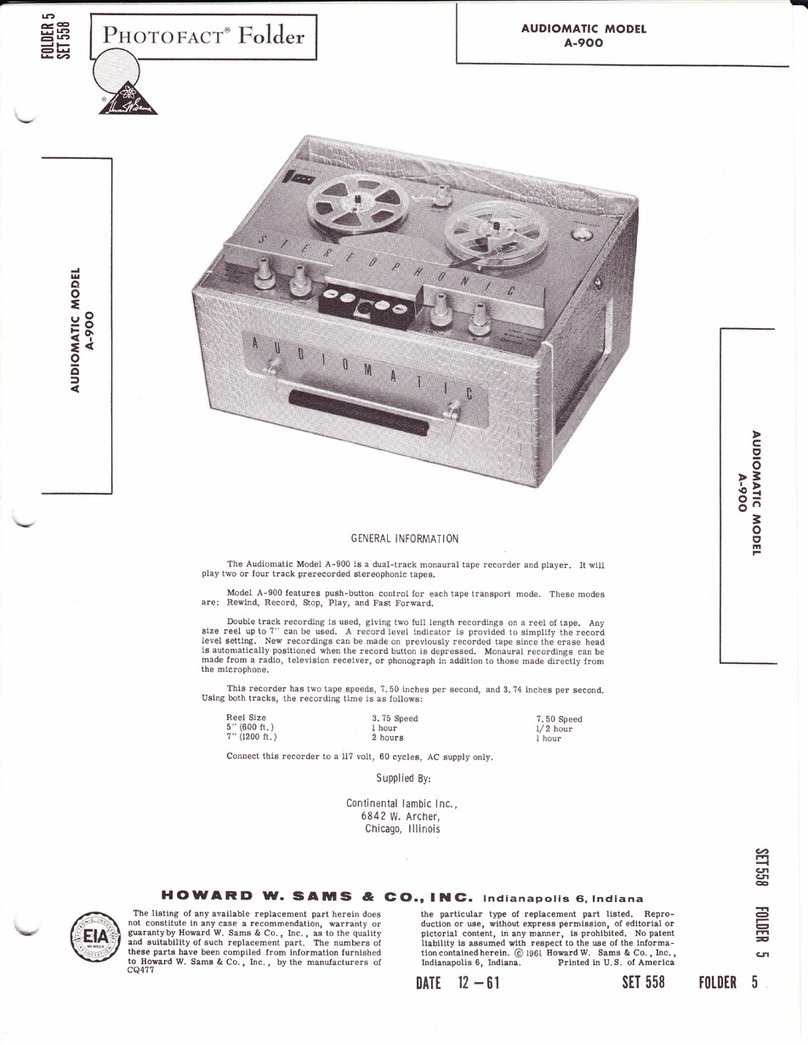 Audiomatic A-900 manual