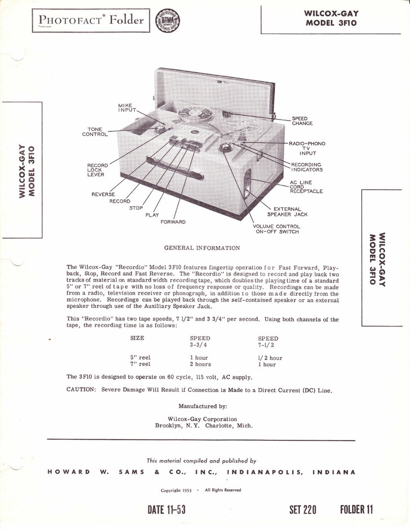 Wilcox-Gay 3F10 User manual
