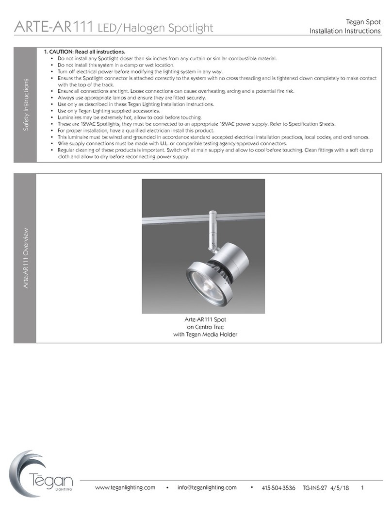 Tegan Lighting ARTE-AR111 LED installation instructions Tegan Lighting ARTE-AR111 LED installation instructions