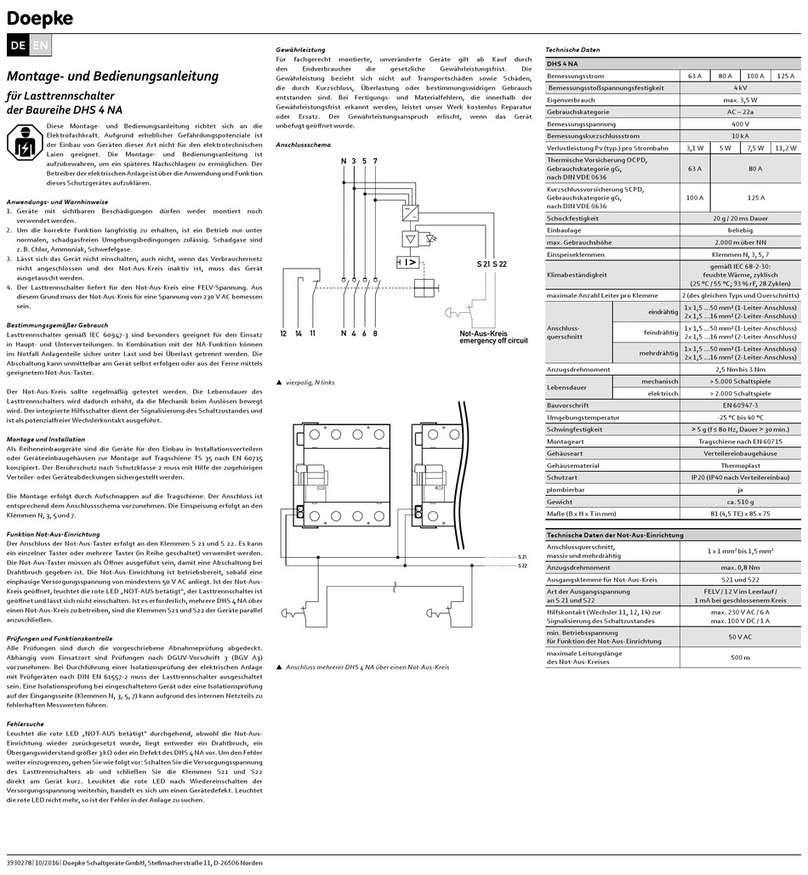 Doepke DHS 4 NA series Installation and operating instructions Doepke DHS 4 NA series Installation and operating instructions