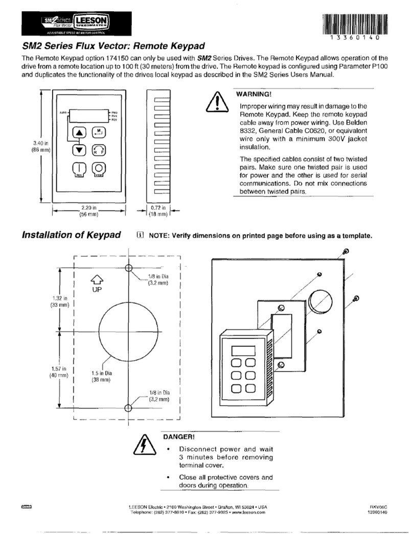 Leeson Flux Vector SM2 NEMA 1 quick start guide