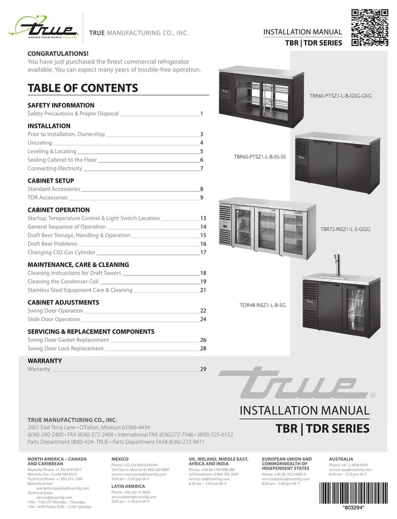 True TBR Series installation manual