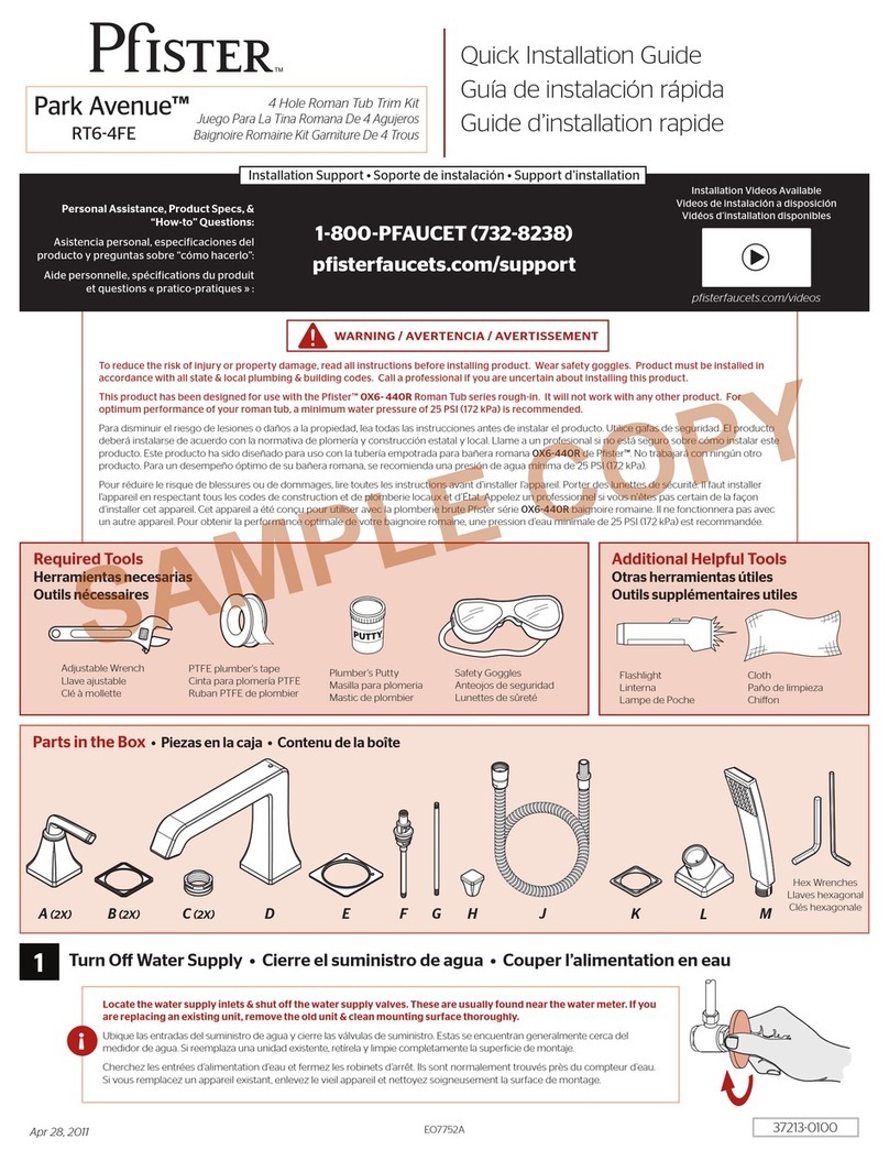Pfister Park Avenue rt6-4fe User manual