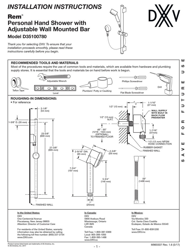 DXV Rem D35100780 User manual