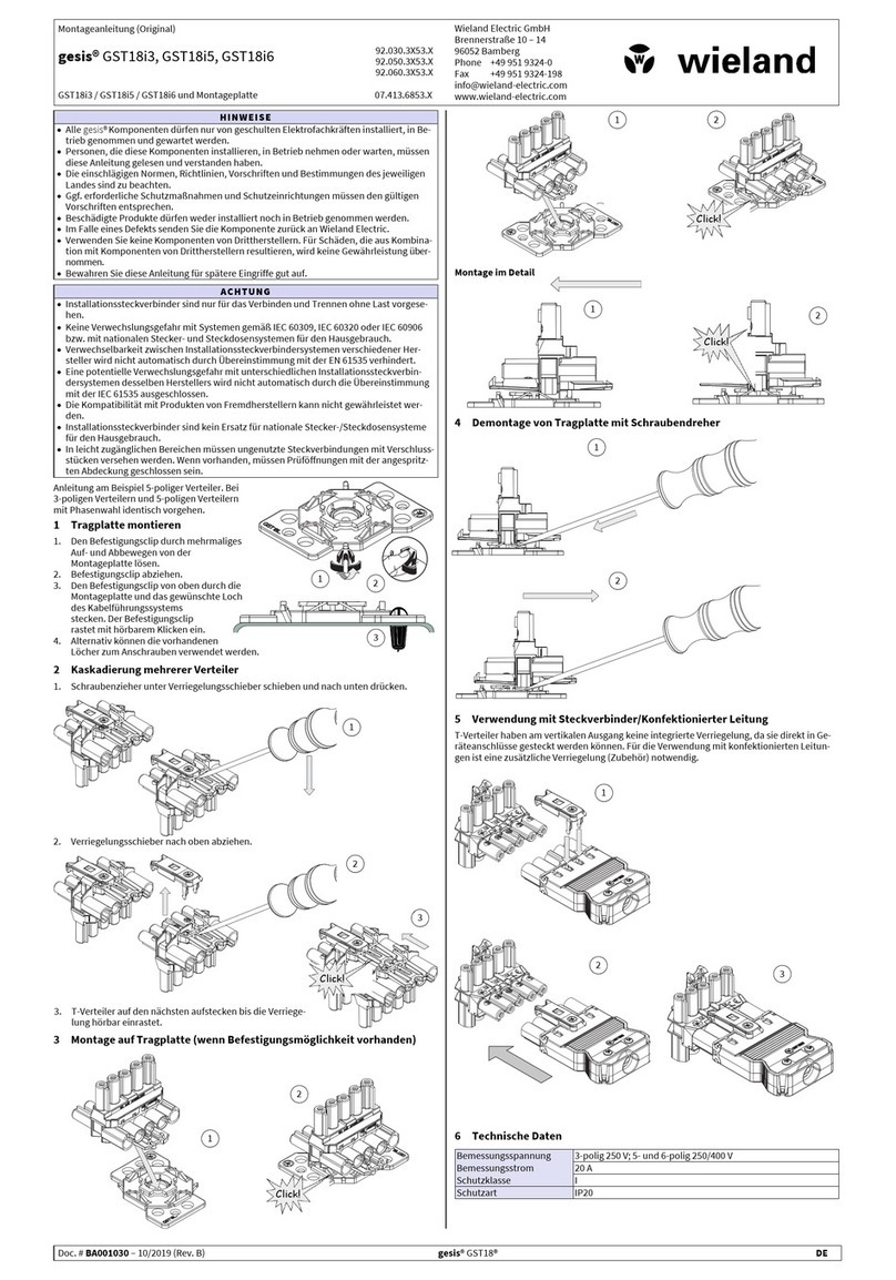 Wieland gesis GST18i3 installation instructions