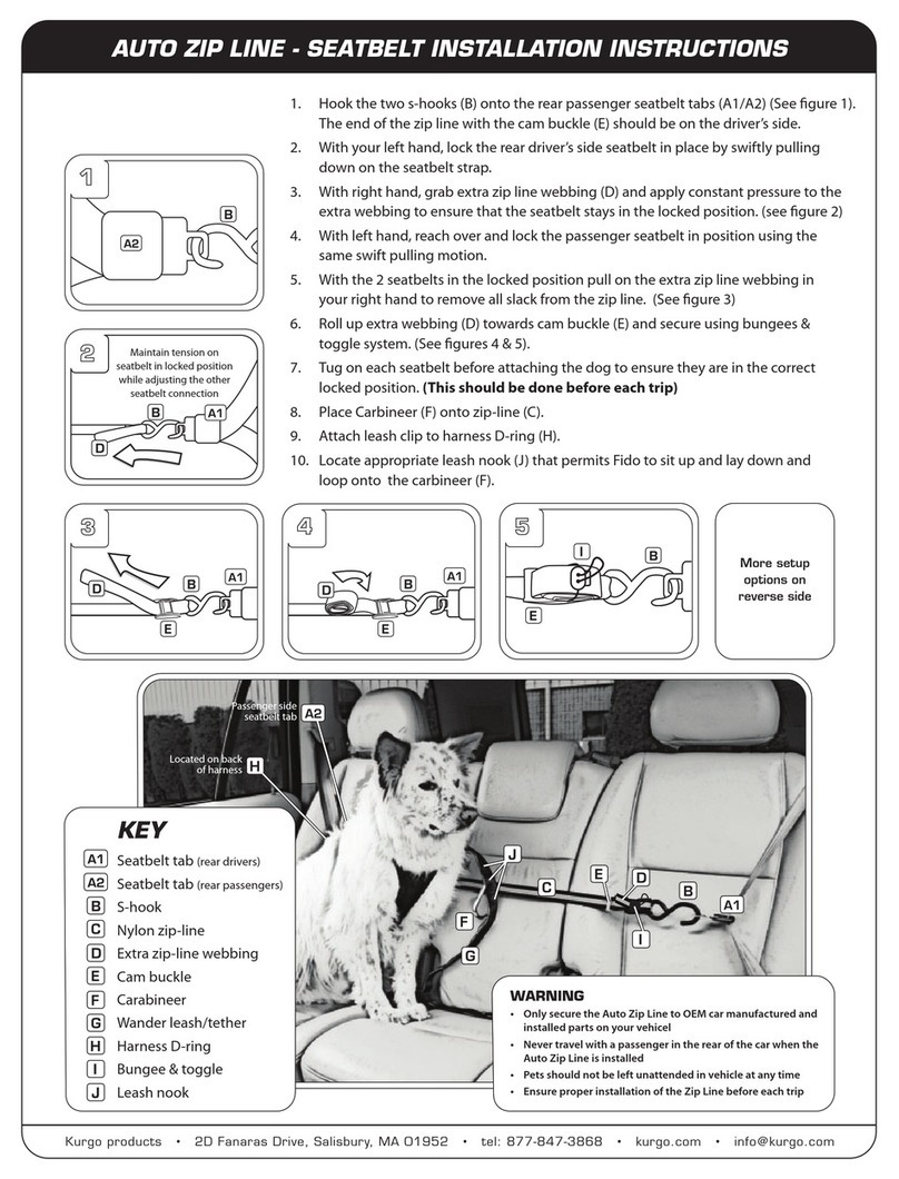 Kurgo AUTO ZIP LINE installation instructions