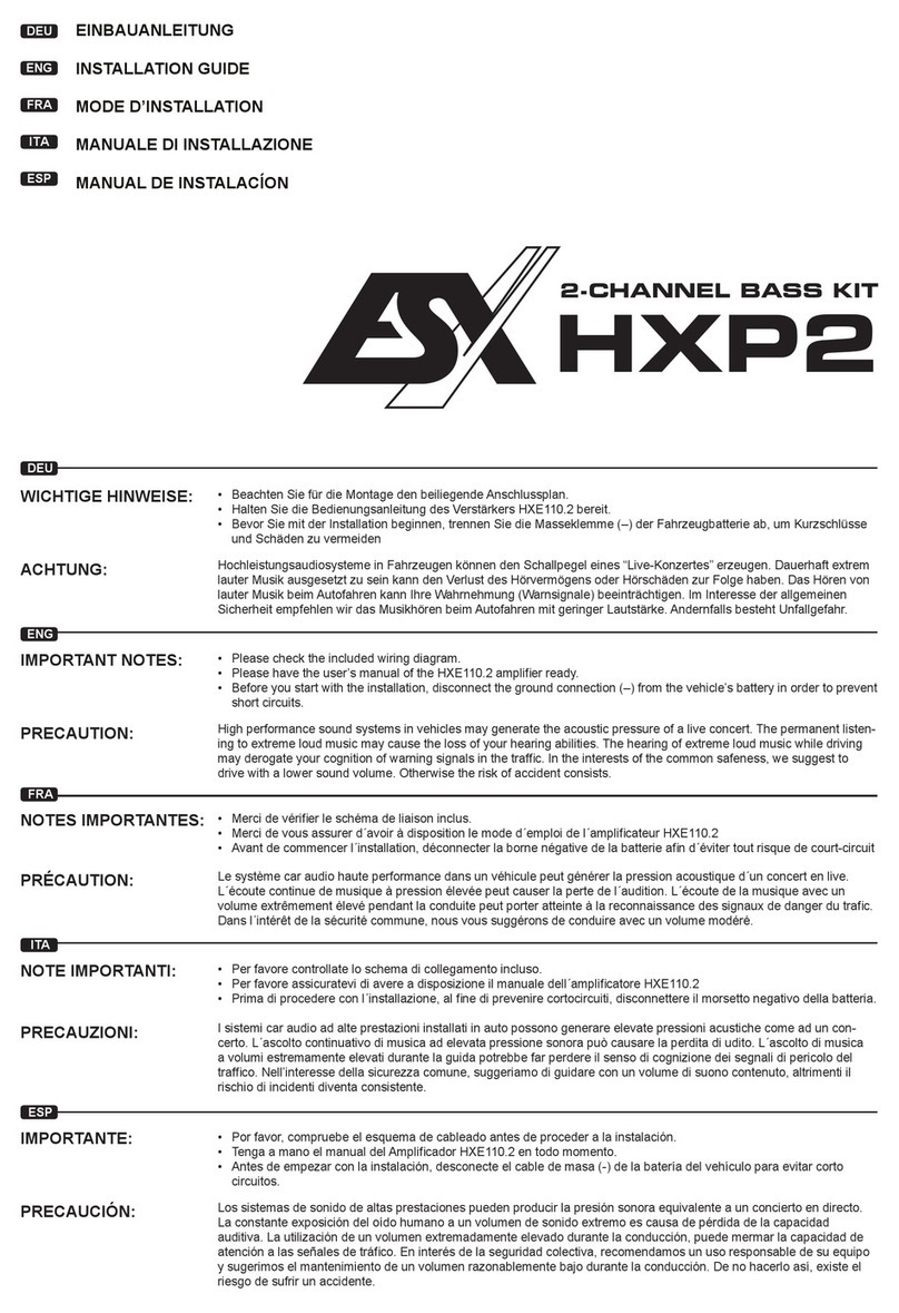 Audiodesign ESX HORIZON Series User manual Audiodesign ESX HORIZON Series User manual