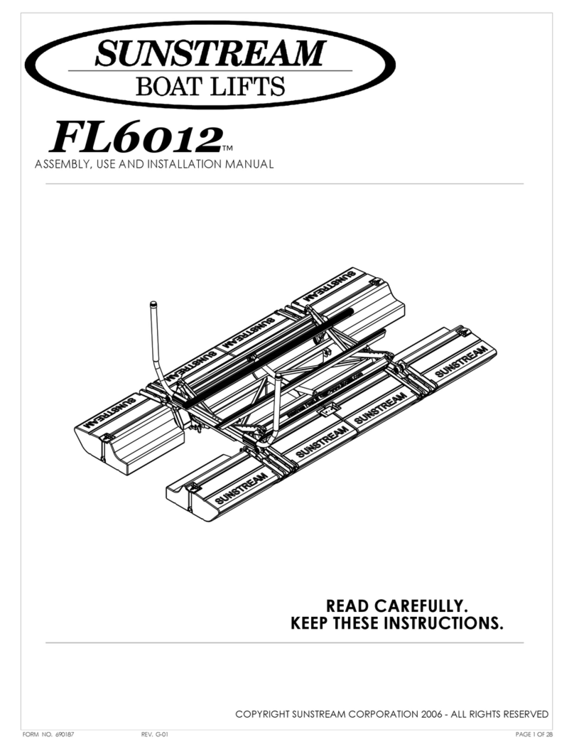 Sunstream BOAT LIFTS FL6012 Assembly and installation manual Sunstream BOAT LIFTS FL6012 Assembly and installation manual