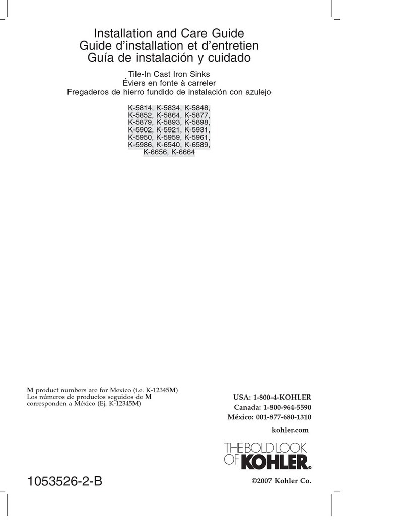 Kohler K-5814 Assembly instructions Kohler K-5814 Assembly instructions