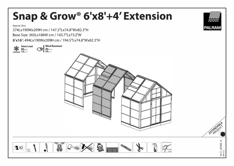 Palram Snap & Grow 6x8 + 4 Extension User manual