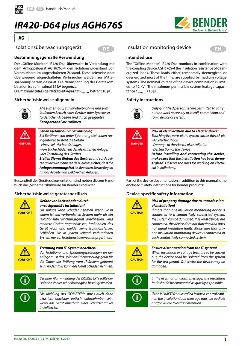 Bender IR420-D64 plus AGH676S User manual