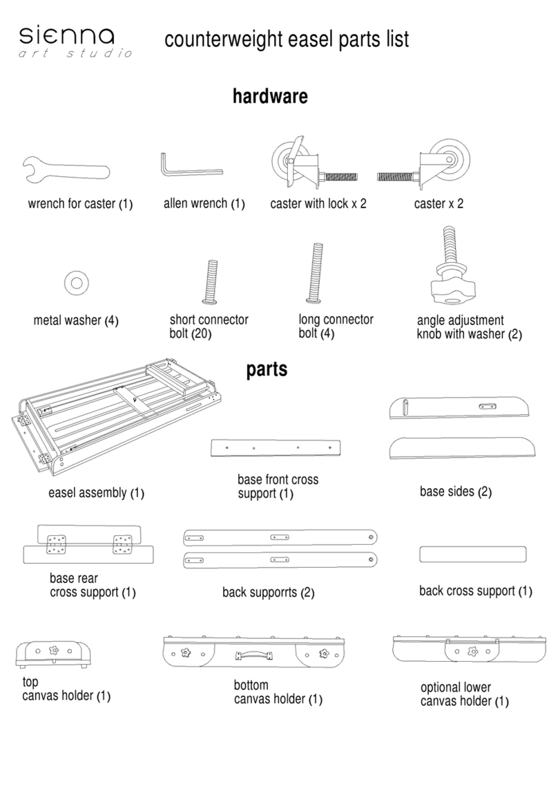 Sienna Counterweight easel parts list