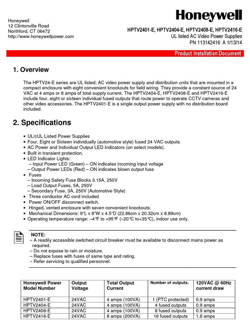 Honeywell HPTV24-E Series Technical manual