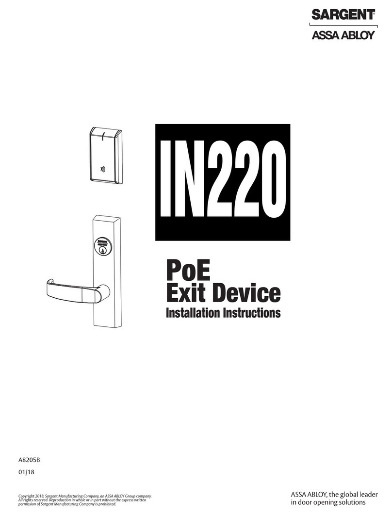 Assa Abloy Sargent IN220 User manual Assa Abloy Sargent IN220 User manual