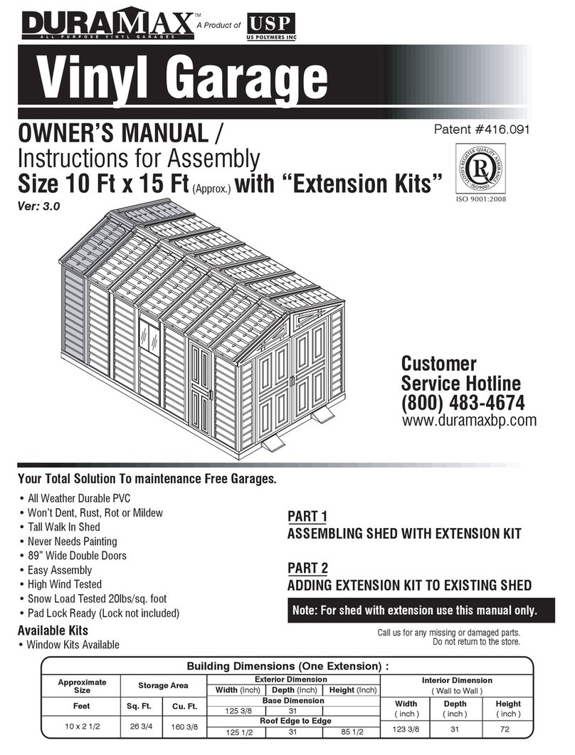 Dura-Max 10x15 Ft with Extension Kit owner's manual
