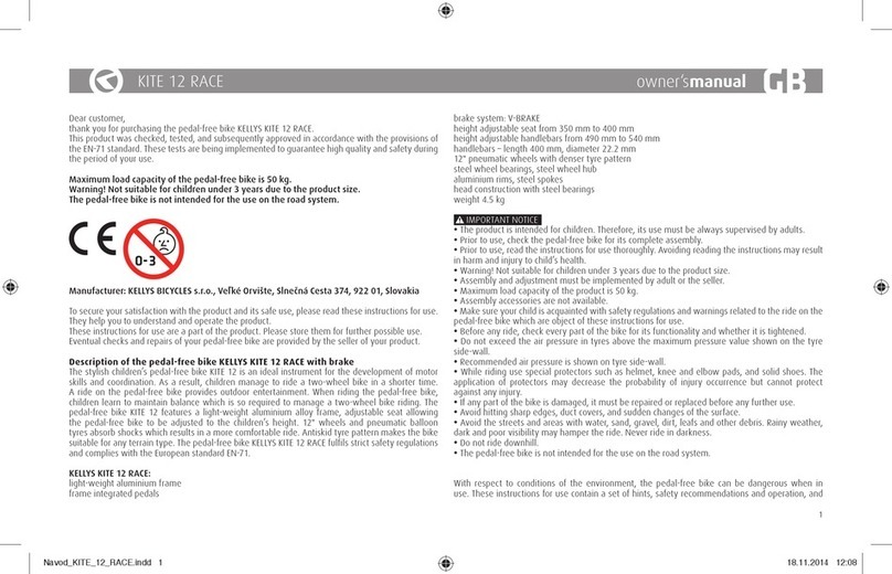 Kellys KITE 12 RACE owner's manual