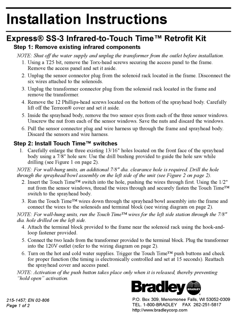 Bradley Express SS-3 Infrared-to-Touch Time installation instructions