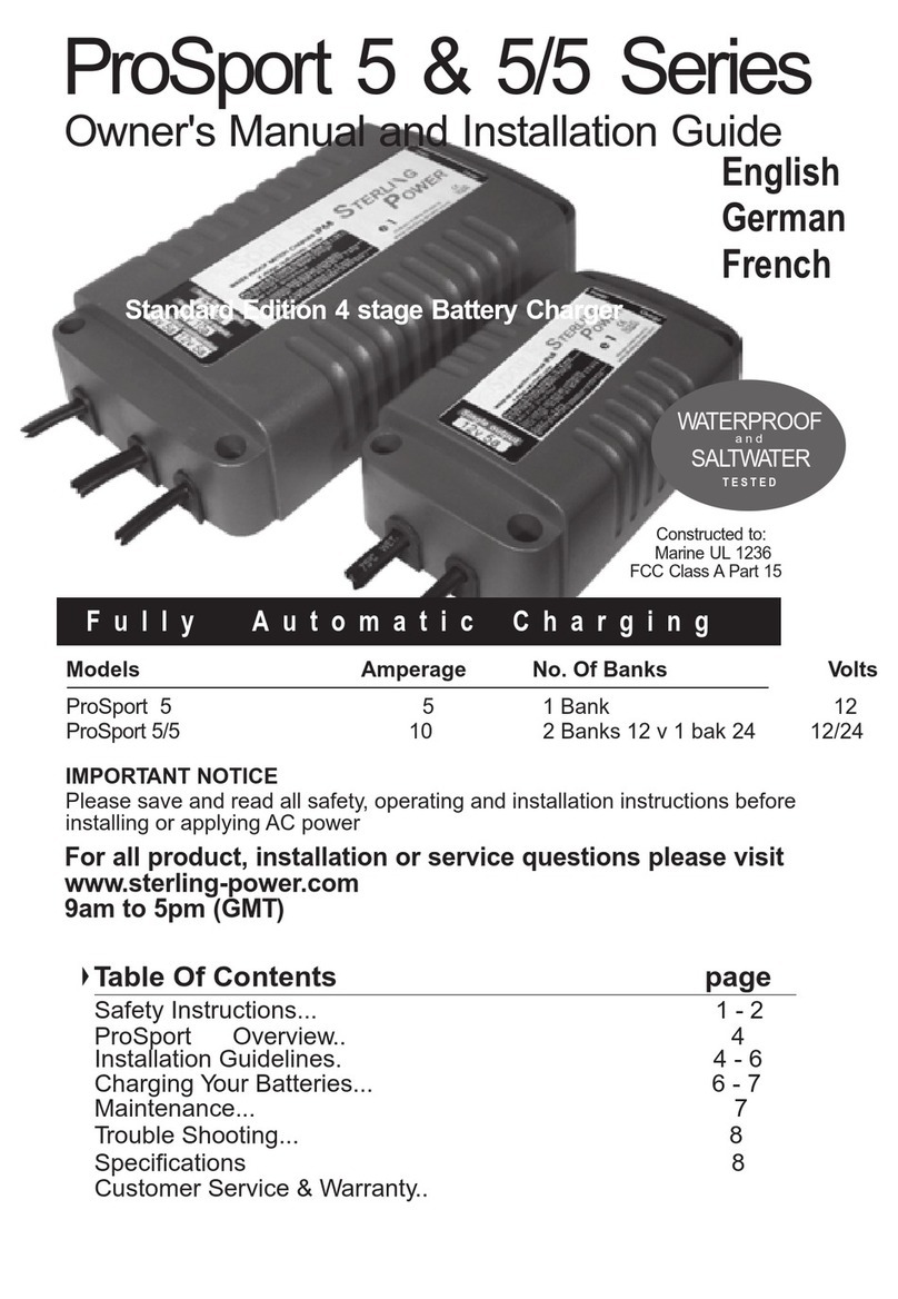Sterling Power ProSport 5 Series Programming manual