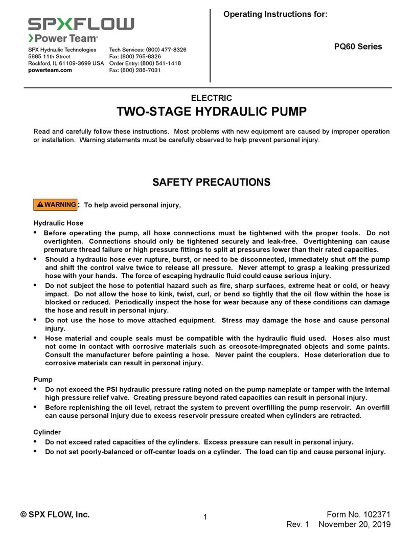 SPX FLOW PQ60 Series operating instructions