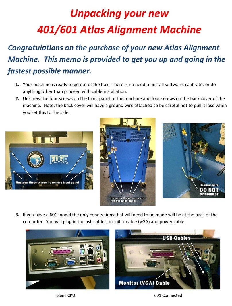 Atlas Equipment Edge 401 unpacking instructions