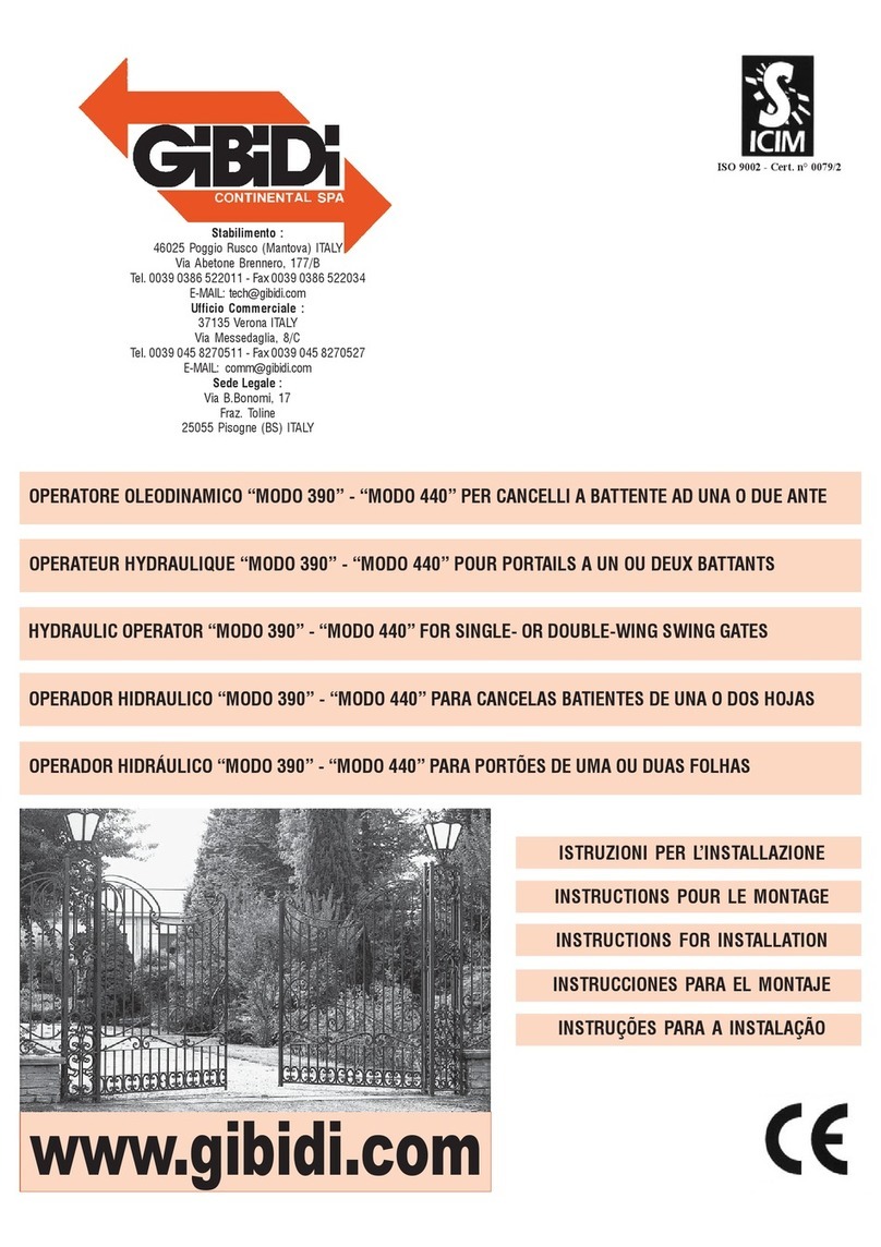 GiBiDi MODO 390 Instructions for installation