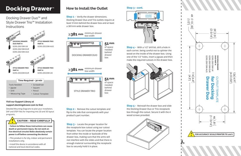 Docking Drawer Duo Series installation instructions