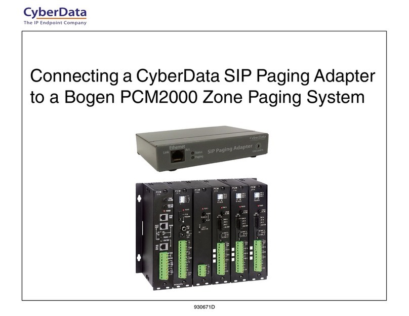 CyberData SIP PAGING ADAPTER Quick start guide