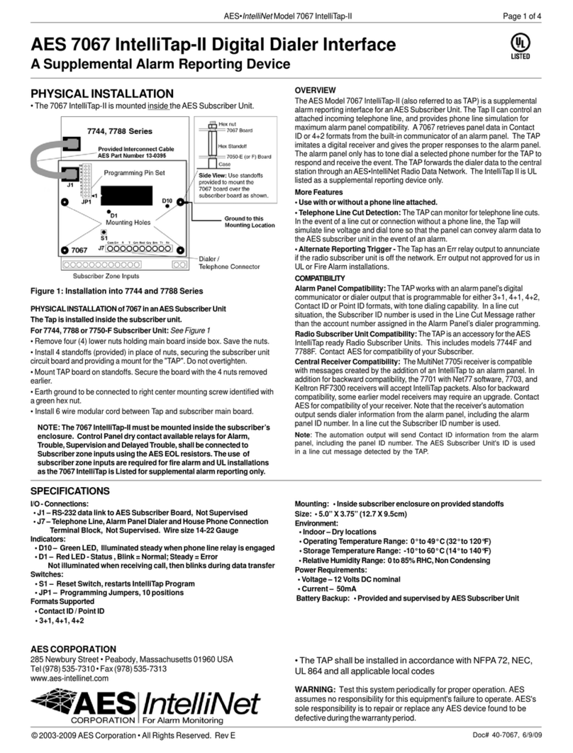AES IntelliNet 7067 IntelliTap-II manual