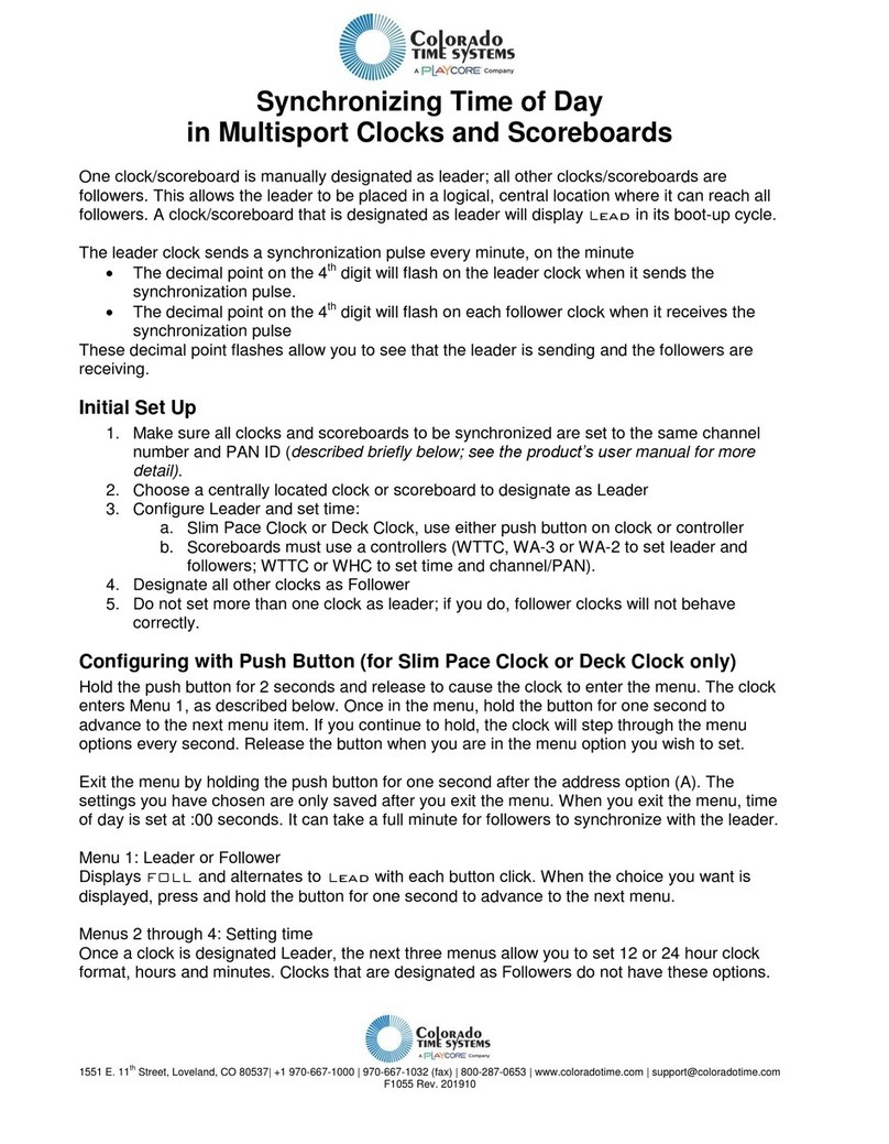 Playcore Colorado time systems WTTC manual Playcore Colorado time systems WTTC manual