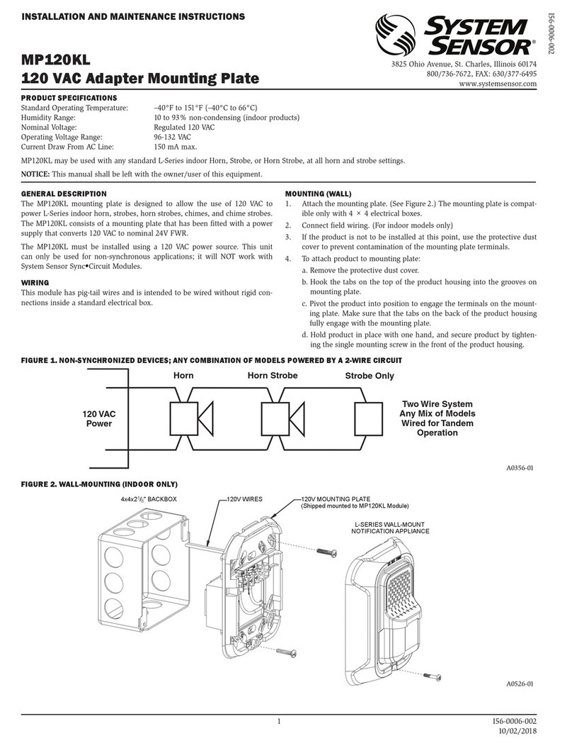 System Sensor MP120KL User manual