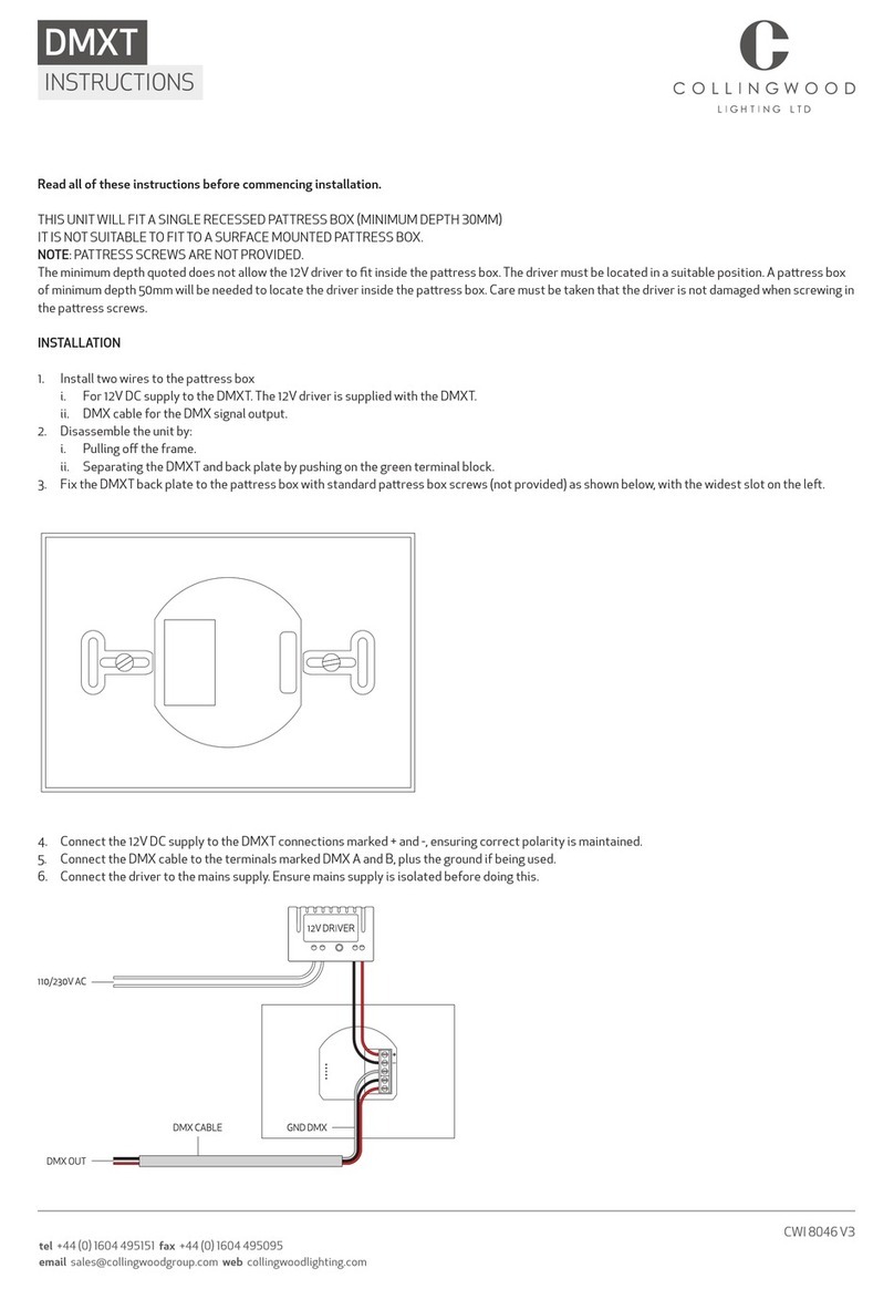 Collingwood Lighting DMXT instructions