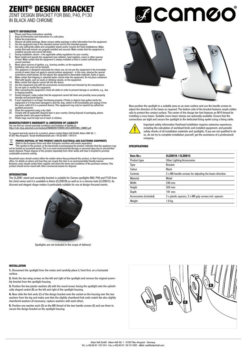 Cameo ZENIT Series quick start guide