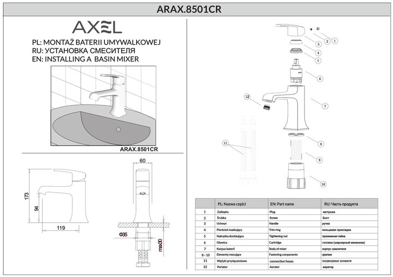 Excellent AXEL ARAX.8501CR User manual Excellent AXEL ARAX.8501CR User manual