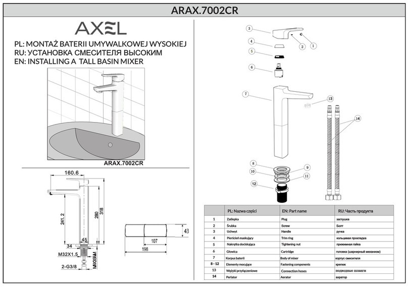 Excellent AXEL ARAX.7002CR User manual Excellent AXEL ARAX.7002CR User manual