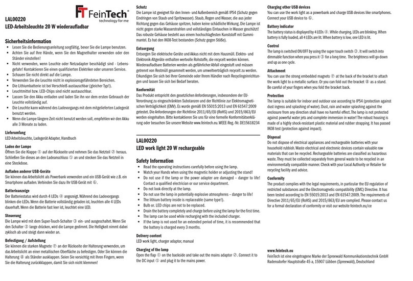 FeinTech LAL00220 User manual